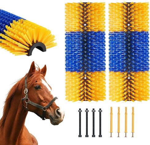 VEVOR Livestock Scratching Brush, 6 Pcs Horse Brush with 12 Screws, 17.1 x 7.5 in Cow Scratcher, for Back Itch Relief & Keep Cleaning, Grooming & Scratching Post for Horse, Pig, Cattle Supplies in Saudi Arabia