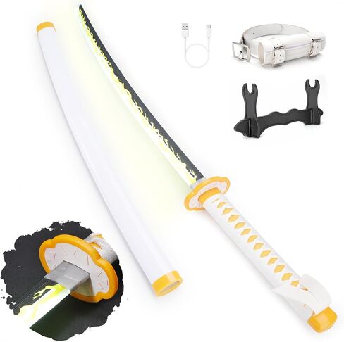 LED ZISU LED متوهجة SWORD SWORD FIREGOD SWORD - 40 بوصة قابلة لإعادة الشحن سيف لأعلى مع حامل وحزام in Kuwait