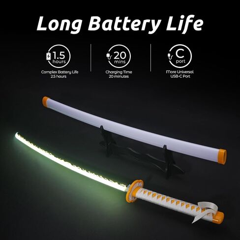 LED ZISU LED متوهجة SWORD SWORD FIREGOD SWORD - 40 بوصة قابلة لإعادة الشحن سيف لأعلى مع حامل وحزام in Kuwait