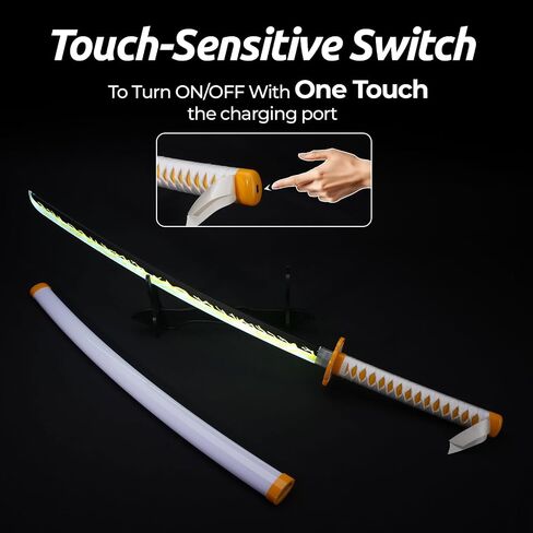LED ZISU LED متوهجة SWORD SWORD FIREGOD SWORD - 40 بوصة قابلة لإعادة الشحن سيف لأعلى مع حامل وحزام in Kuwait