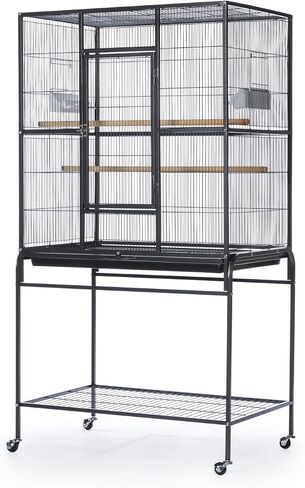 Prevue Pet Products Wrought Iron Flight Cage with Stand, Black Hammertone in Saudi Arabia
