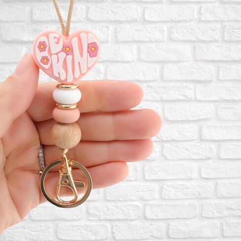 Be Kind Cute Teacher Lanyard for ID Badge Holder and Keychain, Beaded Lanyards for Women Cool Lanyards for Keys in Kuwait