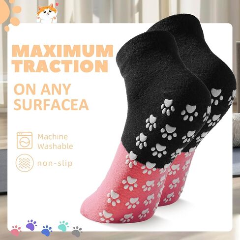 Pilates Socks with Grips for Women Cute Non Slip Sticky Socks for Yoga Barre Dance House and Hospital in Kuwait