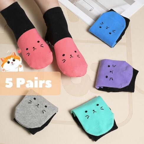 Pilates Socks with Grips for Women Cute Non Slip Sticky Socks for Yoga Barre Dance House and Hospital in Kuwait