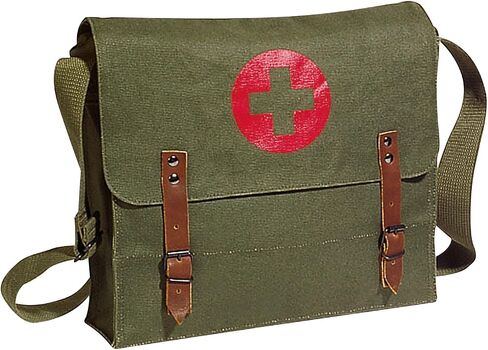 Rothco Canvas Red Medics Cross Messenger Shoulder Bag, Black in Saudi Arabia