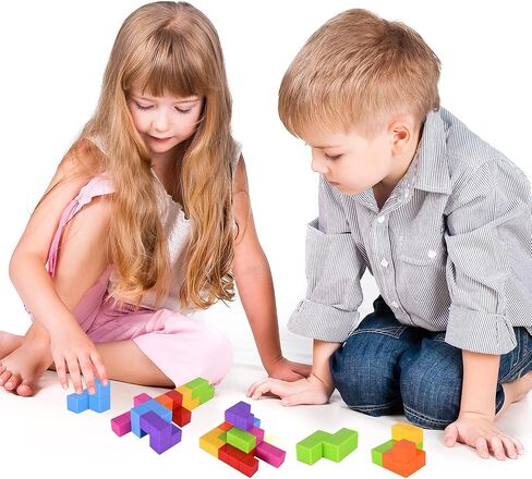 لبنات البناء المغناطيسية من Worwoder Kids Magnetic Magnetic Magnetic Magnetic ، مجموعة من 7 أشكال متعددة الكتل المغناطيسية مع 54 بطاقة دليل ، وتطوير الذكاء وتخفيف الإجهاد تململ للأطفال (الأزرق) in Kuwait