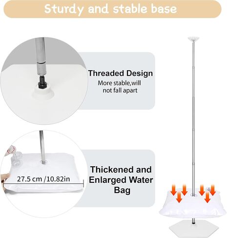 2025 Upgraded Balloon Column Stand Kit, 7 Feet Height Adjustable Balloon Tower Pillar with Reusable Metal Telescopic Design for Graduation, Wedding, Baby Shower, Birthday Party Decoration in Kuwait