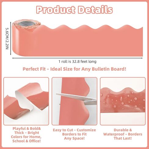 6 Rolls 196.8 Ft Pastel Bulletin Board Borders – Scalloped Classroom Summer Bulletin Board Trim for Teachers – Pastel Decorations for Bulletin Boards,School,Classroom, Posters, Home, Party in Saudi Arabia