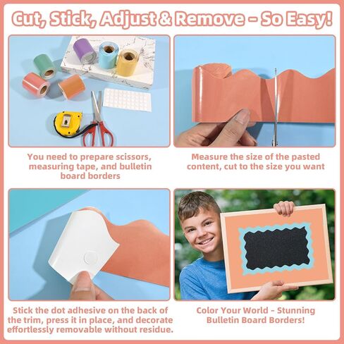 6 Rolls 196.8 Ft Pastel Bulletin Board Borders – Scalloped Classroom Summer Bulletin Board Trim for Teachers – Pastel Decorations for Bulletin Boards,School,Classroom, Posters, Home, Party in Saudi Arabia