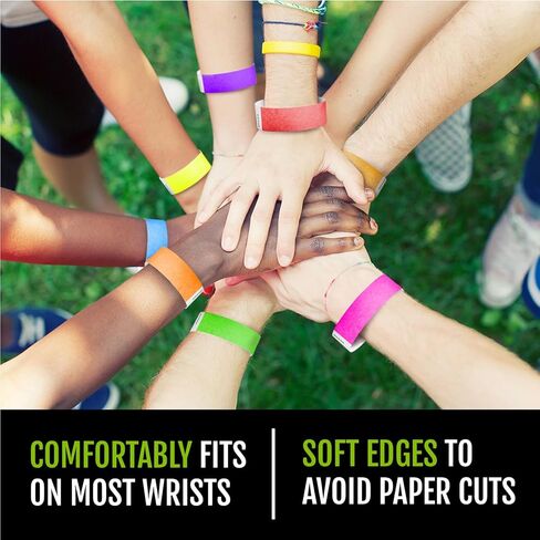 500 WristCo Red, White, and Blue Tyvek Wristbands for Events – Security Cuts & Tamper-Proof Design to Prevent Reuse – Premium-Grade Bracelets for Hospital & Medical ID, Party & VIP Identification in Saudi Arabia
