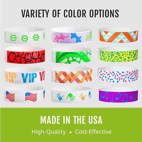 500 WristCo Red, White, and Blue Tyvek Wristbands for Events – Security Cuts & Tamper-Proof Design to Prevent Reuse – Premium-Grade Bracelets for Hospital & Medical ID, Party & VIP Identification in Saudi Arabia