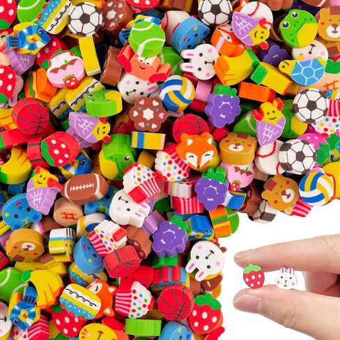 240pcs Random Mini Erasers for Kids, Bulk Cute Pencil Erasers Small Fun Erasers for Classroom Rewards Party Favors Gift Filling Eraser in Kuwait