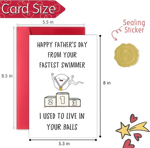 Funny Fathers Day Card Gifts for Dad, Unique Fathers Day Card Gifts from Daughter Son, Best Gift for Dad Who Wants Nothing in Saudi Arabia