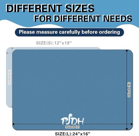 Dog Feeding Mat, Absorbent No Stains Quick Dry Dog Mat for Food and Water Bowl, Dog Water Dispenser Mat for Messy Drinkers, Pet Accessories Supplies, 16’’x24’’Blue in Saudi Arabia