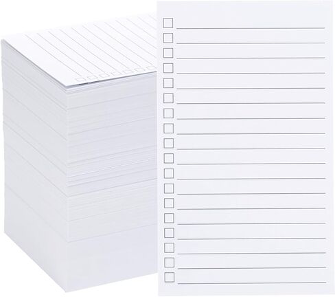 300 Pack Vertical Ruled Index Cards 3x5 with Check Boxes,Double Sided Ruled Note Card for To Do Checklists, Heavy Weight Flash Cards for Studying,School, Home and Office - White in Saudi Arabia