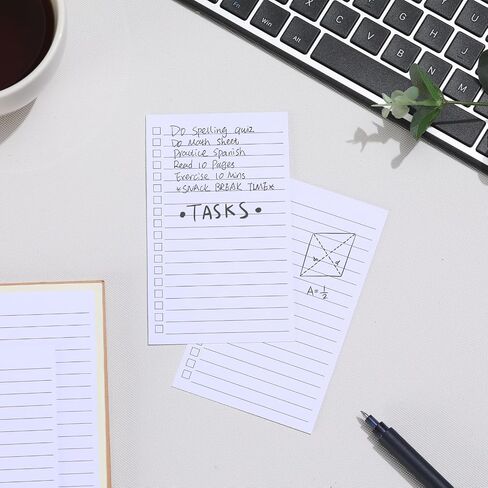 300 Pack Vertical Ruled Index Cards 3x5 with Check Boxes,Double Sided Ruled Note Card for To Do Checklists, Heavy Weight Flash Cards for Studying,School, Home and Office - White in Saudi Arabia