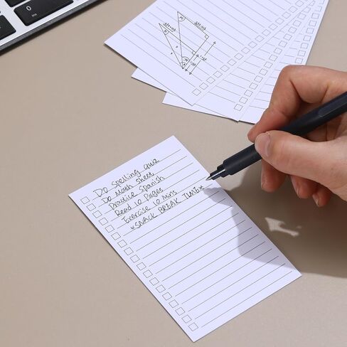 300 Pack Vertical Ruled Index Cards 3x5 with Check Boxes,Double Sided Ruled Note Card for To Do Checklists, Heavy Weight Flash Cards for Studying,School, Home and Office - White in Saudi Arabia