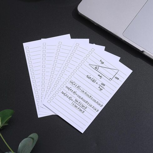 300 Pack Vertical Ruled Index Cards 3x5 with Check Boxes,Double Sided Ruled Note Card for To Do Checklists, Heavy Weight Flash Cards for Studying,School, Home and Office - White in Saudi Arabia