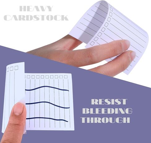 300 Pack Vertical Ruled Index Cards 3x5 with Check Boxes,Double Sided Ruled Note Card for To Do Checklists, Heavy Weight Flash Cards for Studying,School, Home and Office - White in Saudi Arabia