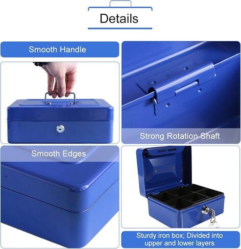 Small For Money Box With Locks To Store Personal Stuff Pink Security Cash Box, Fireproof Waterproof Box With Key Lock 6 Slots For Daily Use Household And Traveling, With Carrying in Saudi Arabia