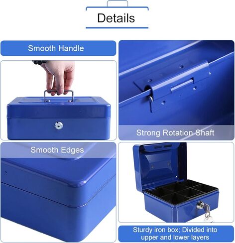 Small For Money Box With Locks To Store Personal Stuff Pink Security Cash Box, Fireproof Waterproof Box With Key Lock 6 Slots For Daily Use Household And Traveling, With Carrying in Kuwait