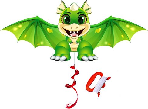 HENGDA KITE Juvenile Dragon Kite,for Kids and Adults,Easy to Fly,Excellent Fabric and Structure Design,The Pictures are Beautiful in high Definition,Suitable for Beginners(59x22) in in Saudi Arabia