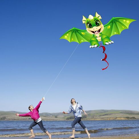HENGDA KITE Juvenile Dragon Kite,for Kids and Adults,Easy to Fly,Excellent Fabric and Structure Design,The Pictures are Beautiful in high Definition,Suitable for Beginners(59x22) in in Saudi Arabia