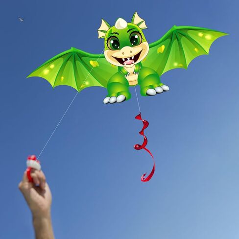 HENGDA KITE Juvenile Dragon Kite,for Kids and Adults,Easy to Fly,Excellent Fabric and Structure Design,The Pictures are Beautiful in high Definition,Suitable for Beginners(59x22) in in Saudi Arabia