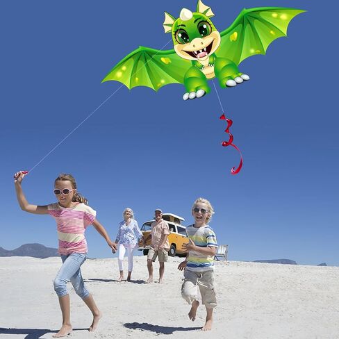 HENGDA KITE Juvenile Dragon Kite,for Kids and Adults,Easy to Fly,Excellent Fabric and Structure Design,The Pictures are Beautiful in high Definition,Suitable for Beginners(59x22) in in Saudi Arabia