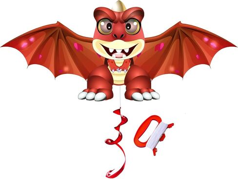 HENGDA KITE Juvenile Dragon Kite,for Kids and Adults,Easy to Fly,Excellent Fabric and Structure Design,The Pictures are Beautiful in high Definition,Suitable for Beginners(59x22) in in Saudi Arabia