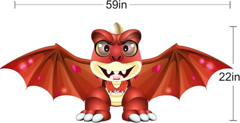 HENGDA KITE Juvenile Dragon Kite,for Kids and Adults,Easy to Fly,Excellent Fabric and Structure Design,The Pictures are Beautiful in high Definition,Suitable for Beginners(59x22) in in Saudi Arabia