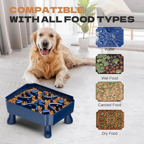 وعاء الكلب البطيء البطيء ، وعاء الكلب 2-في 1 مع اللغز المتاهة المضاد للالتزام ، و 2-6 أكواب طعام للحيوانات الأليفة للسلالات الصغيرة والمتوسطة ، وتغذية الحيوانات الأليفة التفاعلية لإبطاء الأكل ، وتقليل الأزرق الملل in Kuwait