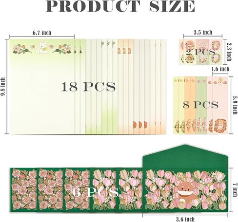 مجموعة مراكب القرطاسية 44PCS مجموعة وأظرف ، 3.5 "× 7" أنماط حيوانية لطيفة ، أدوات كتابة رسائل رسائل الحب ، قرطاسية كتابة الرسائل للدعوة (الكلاب والقط) in Kuwait
