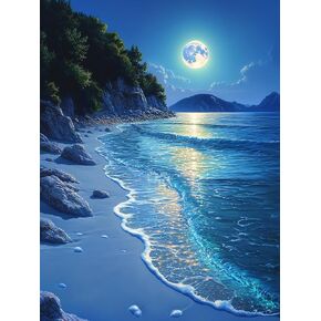 GOUOYANA Diamond Art Kits for Adults,5D Colorful Seashell and Starfish DIY Full Drill Diamond Painting Kits for Beginner,Premium Gem Dots Home Wall Decor Gift (12x16 Inch)