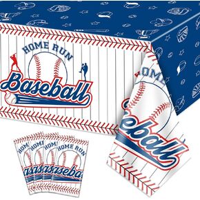 4 PCS Baseball Tableths ، Table Baseball Table يغطي قطعة قماش مستطيلة للبيسبول لوازم الحفلات على الحفلات الرياضية ديكورات حفلة عيد ميلاد ، 51 × 86 بوصة