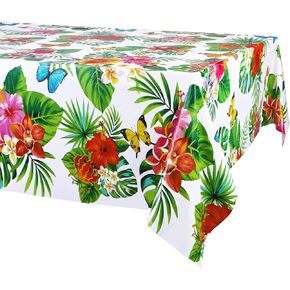 3 حزمة هاواي Luau tableroths لزخرفة الحفلات ، أغطية طاولة مستطيلة من هاواي ، ألوها ، قطعة قماش ، ألواح ، طاولة نخيل استوائية ، إمدادات كوكتيل عيد ميلاد الصيف