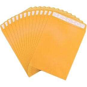 10x13 مغلفات الكتالوج ختم ذاتي 100 حزمة 100gsm ، fuacjlie الأصفر البني كرافت مانيلا كبيرة ورقة 10x13 ورقة مع قشر وختم رفرف للمنزل ، والبريد ، والأعمال والتخزين