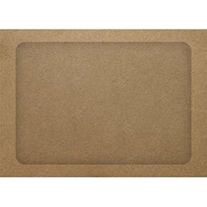 Luxpaper A7 مظاريف نافذة الوجه الكاملة | قشر & الصحافة | 5 1/4 "× 7 1/4" | حقيبة البقالة براون | 70 رطل. نص | 50 كتي
