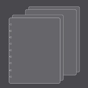 أغلفة مجلة Discbound Journal PP متوسطة (2 مجموعة/ 4 أجهزة كمبيوتر) متوافقة مع Circa Arc Tul و Happy Planner (Super Clear ، Junior)