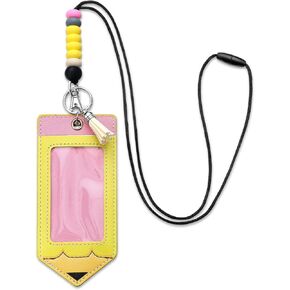 2 PCS Pencil Teacher Lanyards لشارات الهوية ومفاتيح حامل شارة هوية القلم الرصاص مع حبل حبل حبل حبل مشترك