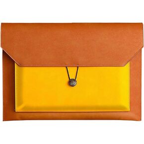 Enyuwlcm PU Leather A4 File File Filed Filed Portfolio Portfolio Portfolio Case مع مقصورتين من الرمادي والأزرق مطابقة