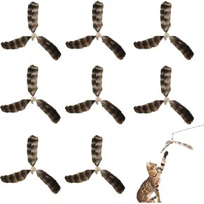 8 PCS CAT WAND FACKENT Funning Feather Feather Feather Cat Toy Elcled Cat Toy Toy Bell Cat Wand Attachment for Cats و Kittens و Cat Wand Toy