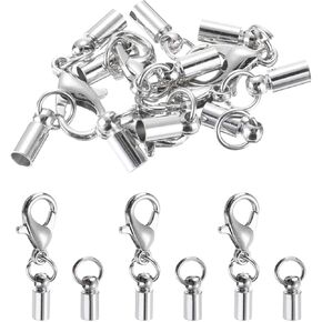 meccanixity 20pcs cord end cap 2.5mm id id silver copper colum barrel end caps for diy bracelets staslaces cord in Kuwait