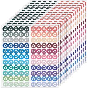 BENECREAT 1650Pcs Trash Planner Stickers, 0.5" Diameter Small Recycle Logo Icon Stickers for Reminding People to Separate and Recycle Waste Properly (15 Sheets, 110Pcs/Sheet)