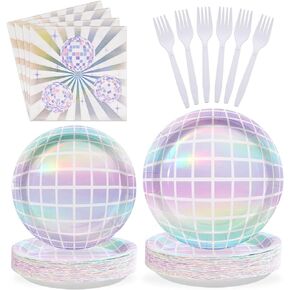 Grencian 200 PCS Decorations Preschool Decorations: Plates Plates and Neddervening Plategy - Pattern Multicolor - يقدم 50 ضيفًا