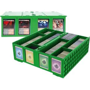BCW Collectible Card Bin – Green | Holds 3200 Cards | Includes 4 Dividers | Storage for Pokémon, MTG & Sports Cards