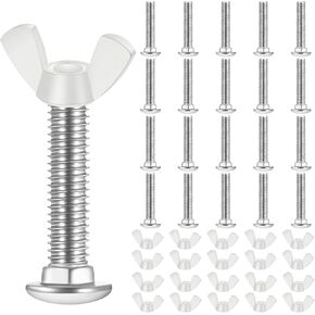 Therwen 20 Set M6 Pet Carrier Fasteners, Kennel Replacement Bolts and Butterfly Nuts Dog Kennel Hardware Replacement Set for Pet Carrier Kennel