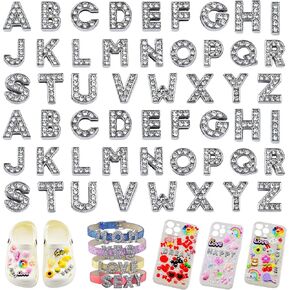 KJML DIY Junk Phone Case Charms 52pcs سحر أحرف Rhinestone للمجوهرات صنع سوار قلادة الأبجدية سحر غير مرغوب