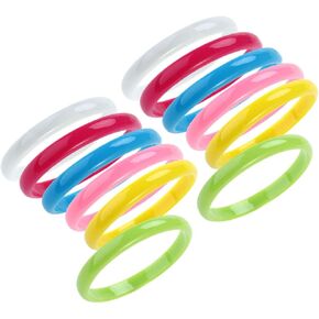 أساور أسوار بلاستيكية Nuobesty Bangle Candy Color Bracelet Party Pack for Birthday Party 12pcs (لون عشوائي)