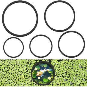 5 PCS Aquarium Floating Plant Corral Fish Fishing Rings Fish Tank Aquarium Aports لإبقاء النباتات العائمة في مكانها (5 أحجام ، أسود)